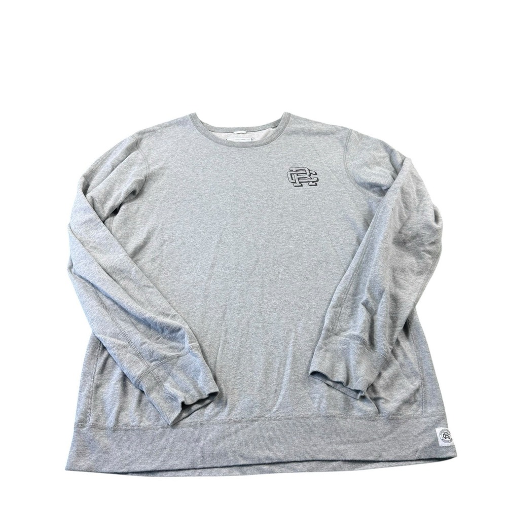 Reigning Champ Mens Gray Cotton Blend Crewneck Sweater XL Pullover Logo Canada